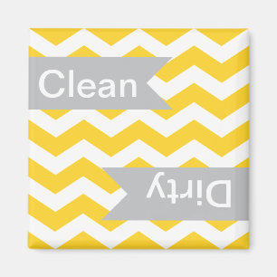 Freesia Chevron Clean - Dirty Dishwasher Magnets