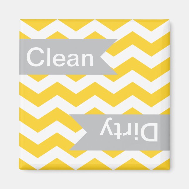 Freesia Chevron Clean - Dirty Dishwasher Magnets (Front)