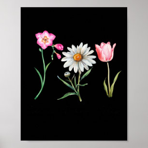 Freesia Daisy Tulip Subtle Flower Stem Nature Resi Poster