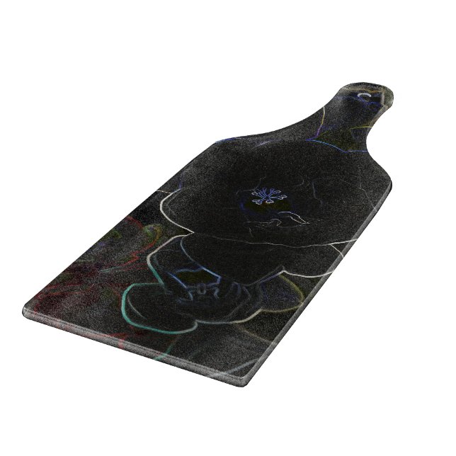 freesia flowers outlined cutting board (Corner)