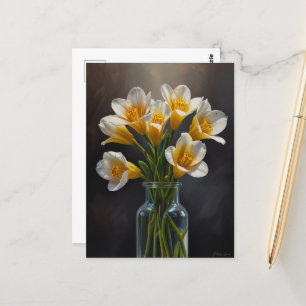 freesia flowers postcard