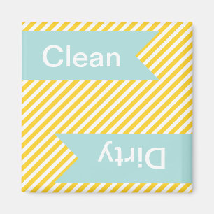 Freesia Striped Clean - Dirty Dishwasher Magnets