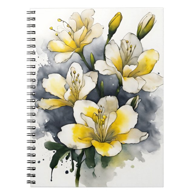 Freesia - Watercolor flowers Notebook (Front)