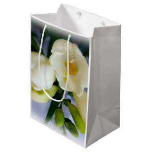 freesia, white, yellow, effect, brush, dry, petal, medium gift bag