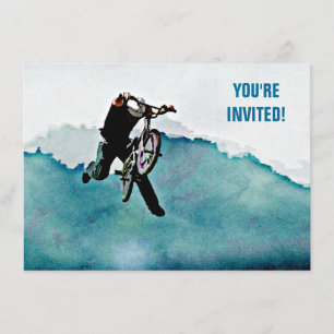 Freestyle BMX Bicycle Stunt Invitation