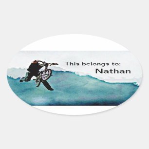 Freestyle BMX Bicycle Stunt Oval Sticker