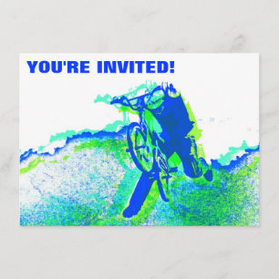 Freestyle BMX Rider in Cool Pop Art Style Invitation