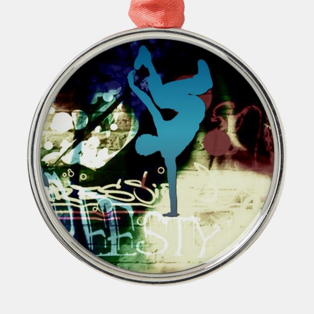 Freestyle Break Dance Graffiti Metal Ornament (Front)