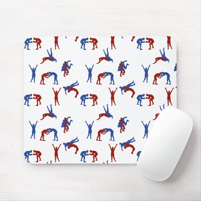 Freestyle Greco Roman Wrestling Pattern Mouse Pad (With Mouse)