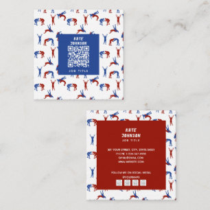 Freestyle Greco Roman Wrestling Pattern Square Business Card