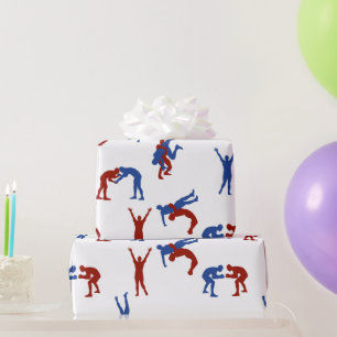Freestyle Greco Roman Wrestling Pattern Wrapping Paper