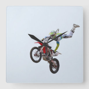 Freestyle Motocross Square Wall Clock