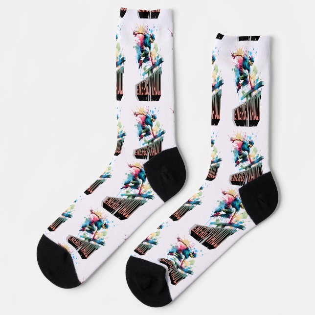 Freestyle Parkour Jump-Vault Burst Boy Socks (Left)