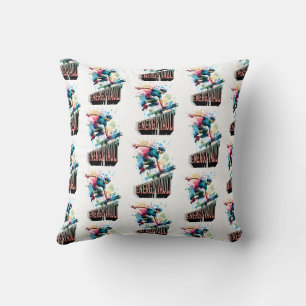 Freestyle Parkour Jump-Vault Burst Boy Throw Pillow