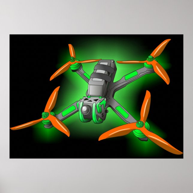 Freestyle racing fpv drone LED racing drones Poster (Front)