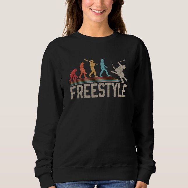 Freestyle Skier Evolution Of Man Apres Ski Sweatshirt (Front)