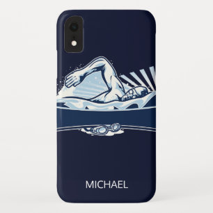 Freestyle Swimmer Personalized Name   Sport iPhone XR Case