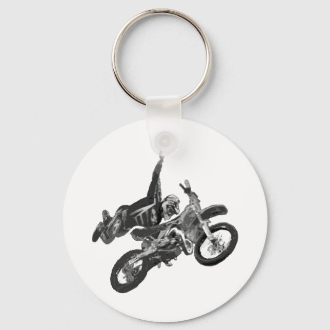 Freestyling with dirt bike keychain (Front)