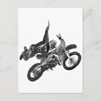 freestyling with dirt bike postcard