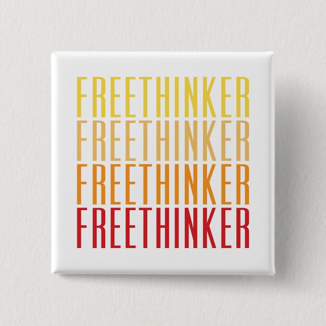 Freethinker 2 Inch Square Button (Front)