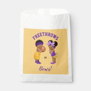 Freethrows or Bows Purple Gold Basketball Boy Girl Favour Bag