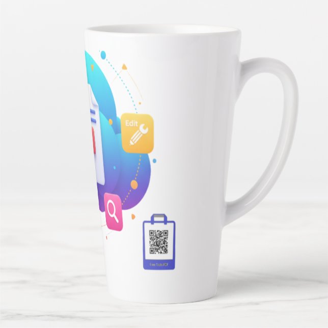 FreeToolsPDF – Fun Digital Power on Your Shirt! Latte Mug (Right)