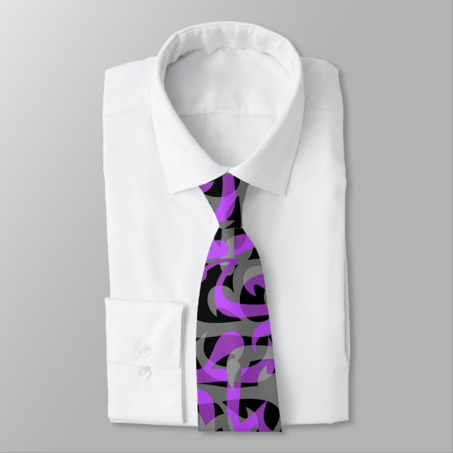 Freeway Abstract Retro Two-Side Print Tie (Tied)