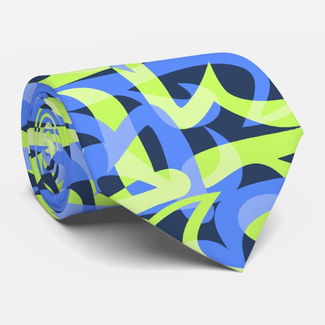 Freeway Abstract Retro Two-Side Print Tie (Rolled)