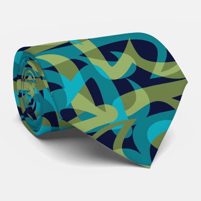 Freeway Abstract Retro Two-Side Print Tie (Rolled)