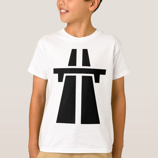 Freeway, Motorway, Autobahn - Black T-Shirt (Front)