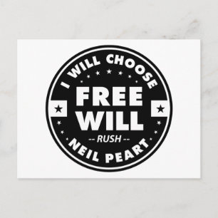 Freewill, motivational quote postcard