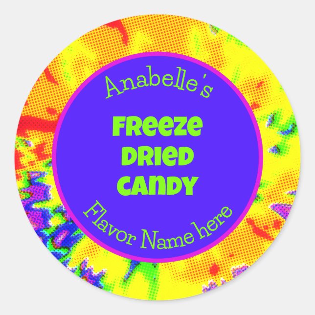 Freeze Dried Candy Colourful Personalized Label (Front)