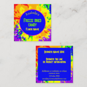 Freeze Dried Candy Custom Colourful Bright Fun Square Business Card