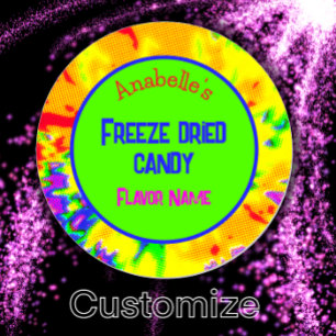 Freeze Dried Candy Rainbow Personalized Label