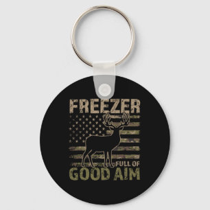 Freezer Full Of Good Aim Funny Hunting Season Sayi Keychain