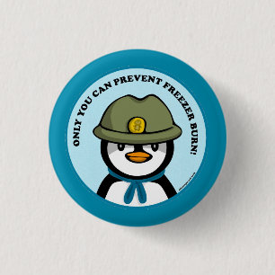 Freezie the Peng says 1 Inch Round Button