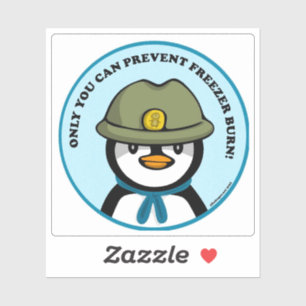 Freezie the Peng says Custom-Cut Vinyl Sticker