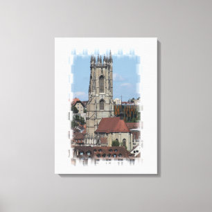 Freiburg / Fribourg Pressure on Keilleinwand Canvas Print