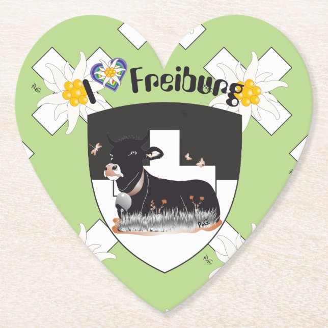 Freiburg - Fribourg - Switzerland - Suisse Paper Coaster (Front)
