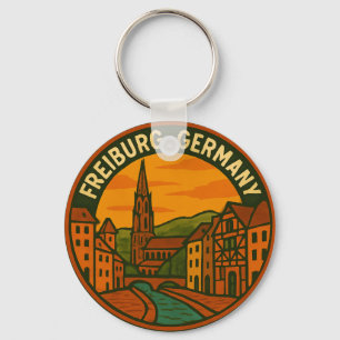 Freiburg Germany Cityscape Keychain