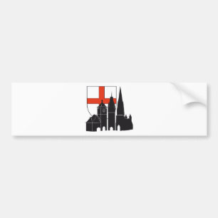 Freiburg Silhouette with coats of arms Bumper Sticker