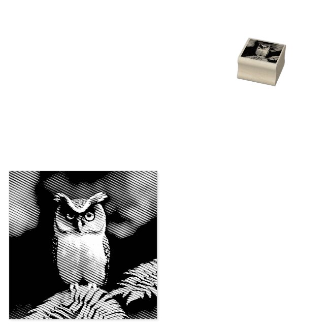 Freida The Screech Owl,  Rubber Stamp (Stamped)