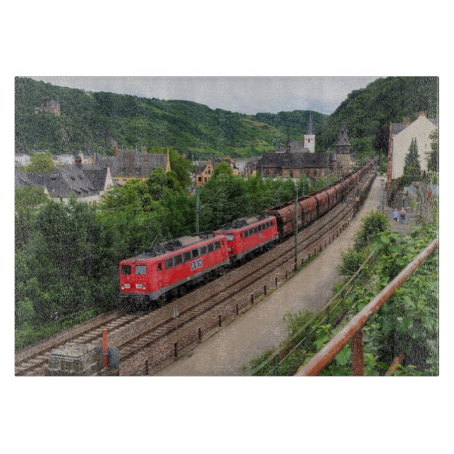 freight train in St Goar Cutting Board (Front)