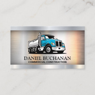 Freight Truck   Blue   Metallic Business Card