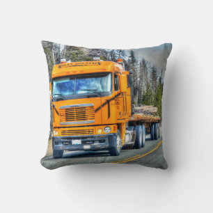 Freight Truck Lorry Heavy Transport Truck-Driver Throw Pillow