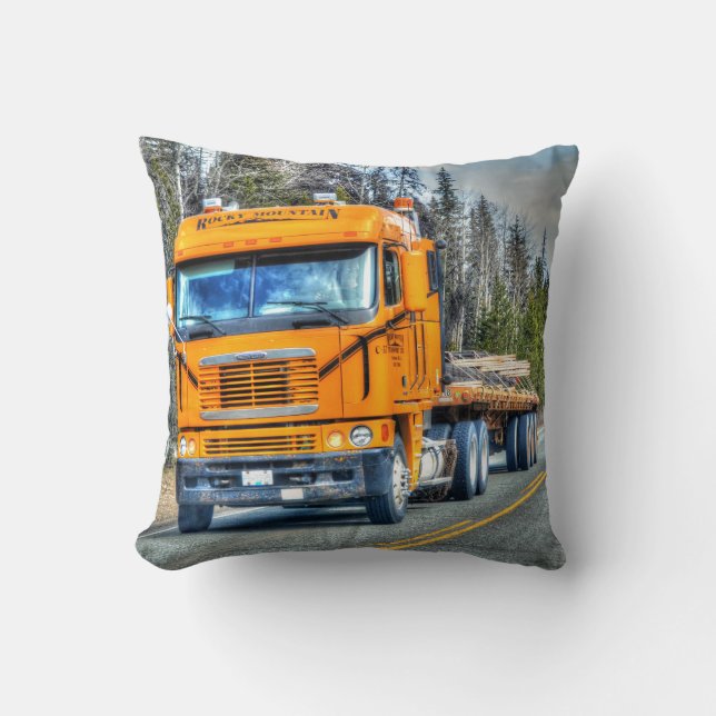 Freight Truck Lorry Heavy Transport Truck-Driver Throw Pillow (Front)