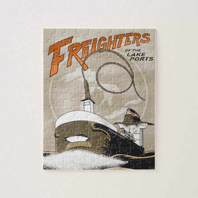 Freighters of the Lake Ports Jigsaw Puzzle (Vertical)