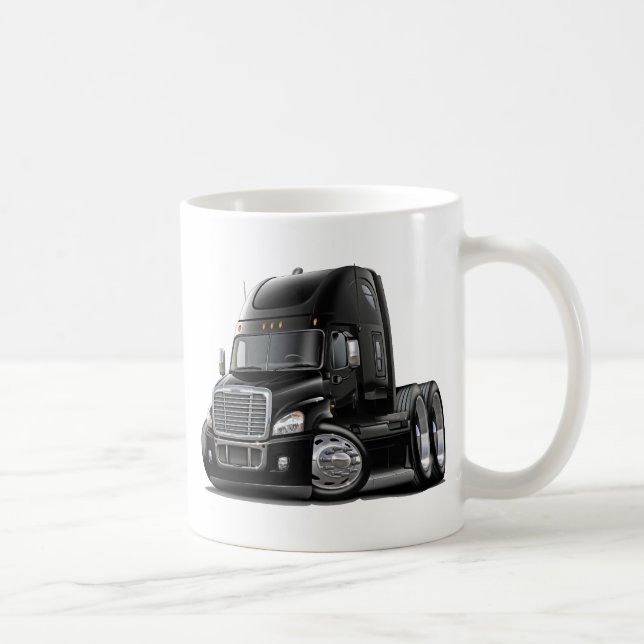Freightliner Cascadia Black Truck Coffee Mug (Right)
