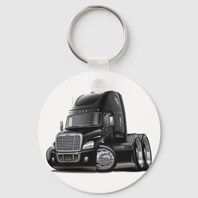 Freightliner Cascadia Black Truck Keychain (Front)