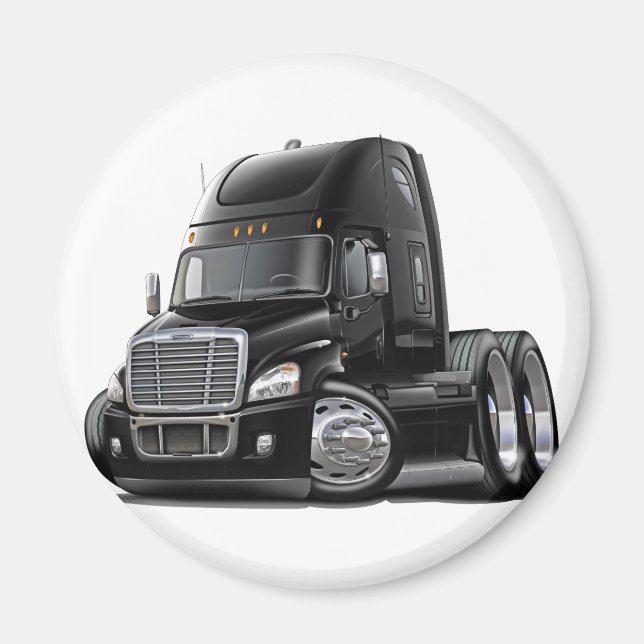 Freightliner Cascadia Black Truck Magnet (Front)